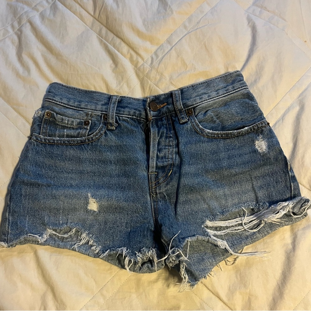 Free people ripped jeans shorts size 24